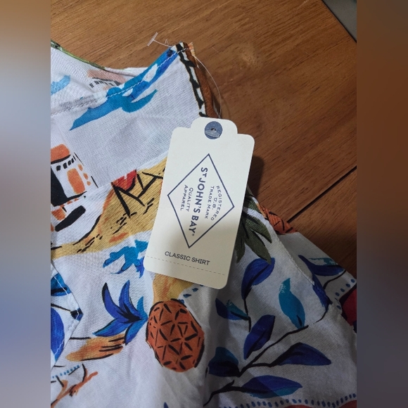 St. John's Bay Tropical‎ Print Sleeveless Button Front Top XL - Charity Item - Picture 4 of 6